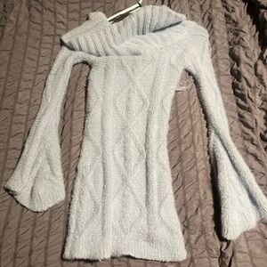 Forever 21 Off-Shoulder Light Blue Sweater